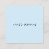 Minimalistische moderne BabyBlue quadratische Quadratische Visitenkarte (Vorderseite)