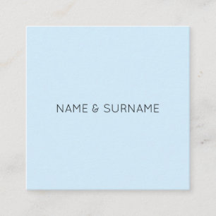 Minimalistische moderne BabyBlue quadratische Visitenkarte