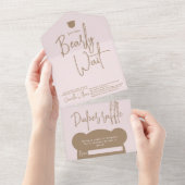 Minimalistische moderne Babydusche All In One Einladung (Abreißen)