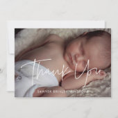 Minimalistische moderne Babydusche danke Karte (Vorderseite)