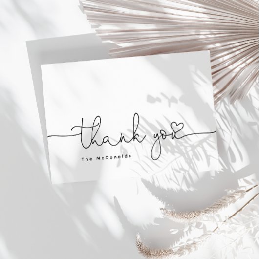 Minimalistische moderne Babydusche Danke Karte