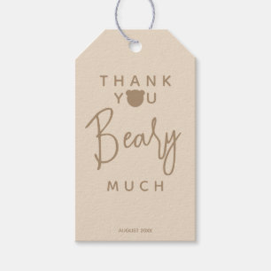 Minimalistische moderne Bärendusche Danke Geschenkanhänger