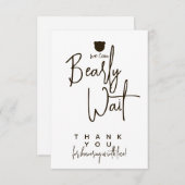 Minimalistische moderne Bärendusche Dankeskarte (Vorne/Hinten)