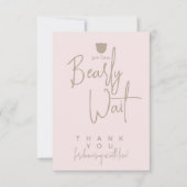 Minimalistische moderne Bärendusche Dankeskarte (Vorderseite)