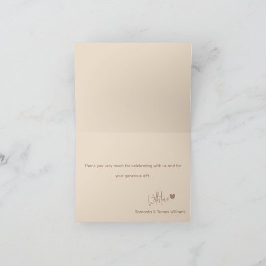 Minimalistische moderne Bärendusche Dankeskarte (Innenseite)