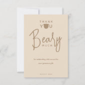 Minimalistische moderne Bärendusche Dankeskarte (Vorderseite)