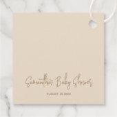 Minimalistische moderne Bärendusche Geschenkanhänger (Rückseite)