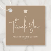 Minimalistische moderne Bärendusche Geschenkanhänger (Vorderseite)