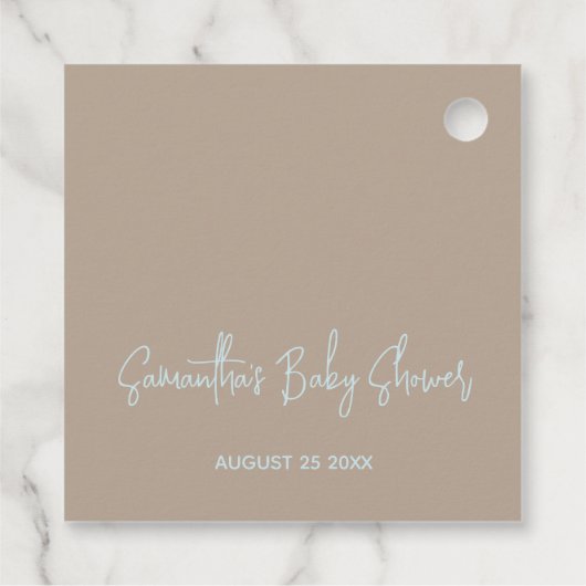 Minimalistische moderne Bärendusche Geschenkanhänger (Rückseite)