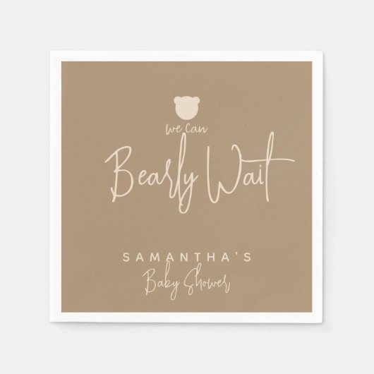 Minimalistische moderne Bärendusche Serviette (Vorderseite)