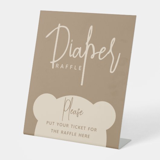 Minimalistische moderne Bear Baby Dusche Sockelschild (Vorderseite)