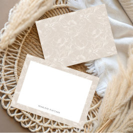 Minimalistische moderne beige Rand Botanische Lini Mitteilungskarte