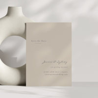 Minimalistische moderne Beige Taupe Skripte Save t