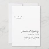 Minimalistische moderne Beige Taupe Skripte Save t Save The Date (Vorderseite)