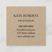Minimalistische moderne berufliche Geschäftskarte Quadratische Visitenkarte (Rückseite)