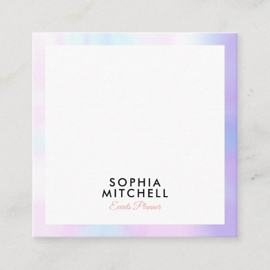 Minimalistische, moderne Berufliche Perlengrenze Quadratische Visitenkarte (Vorderseite)