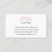 Minimalistische, moderne Berufliche Perlengrenze Visitenkarte (Rückseite)