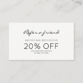 Minimalistische moderne Bezugnahme Empfehlungskarte (Vorderseite)