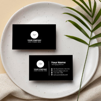 Minimalistische, moderne Black Beruflich Business  Visitenkarte