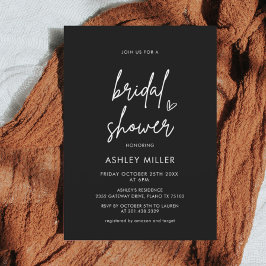 Minimalistische, moderne Black Bridal Dusche Einla Einladung