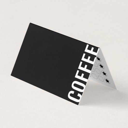 Minimalistische moderne Black Coffee Loyalty Card Visitenkarten (Vorderseite)