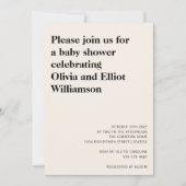 Minimalistische moderne Black Ivory Einfache Kinde Einladung (Vorderseite)