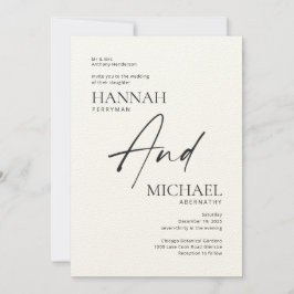 Minimalistische, moderne Black Ivory-Einladung Einladung