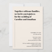 Minimalistische moderne Black Ivory Simple Wedding Einladung (Vorderseite)