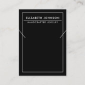 Minimalistische, moderne Black Necklace Display Ca Visitenkarte (Vorderseite)