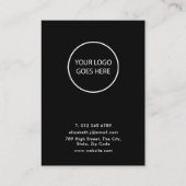 Minimalistische, moderne Black Necklace Display Ca Visitenkarte (Rückseite)