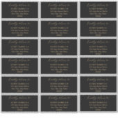 Minimalistische, moderne Black Wedding Guest Addre Aufkleber (Vorderseite)