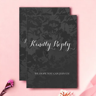 Minimalistische moderne Black Wedding Response Car RSVP Karte