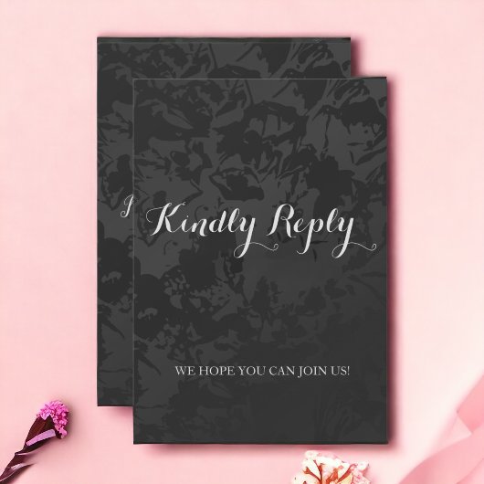 Minimalistische moderne Black Wedding Response Car RSVP Karte