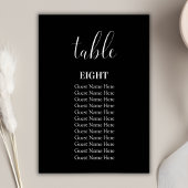 Minimalistische moderne Black Wedding Tischnummer