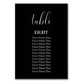 Minimalistische moderne Black Wedding Tischnummer (Vorderseite)