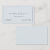 Minimalistische, moderne, blass blaue Visitenkarte (Vorne/Hinten)