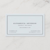 Minimalistische, moderne, blass blaue Visitenkarte (Vorderseite)