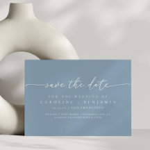 Minimalistische, moderne, blaue Script-Hochzeit