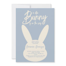 Minimalistische moderne Blue Bunny Baby Boy Dusche