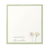 Minimalistische moderne Blume des mittleren Jahrhu Notizblock (Vorderseite)