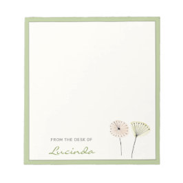 Minimalistische moderne Blume des mittleren Jahrhu Notizblock