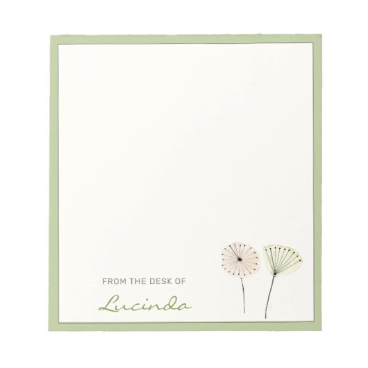 Minimalistische moderne Blume des mittleren Jahrhu Notizblock (Vorderseite)