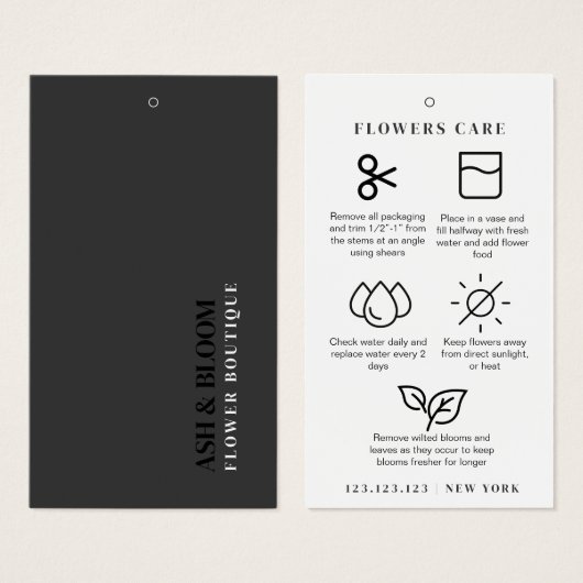 Minimalistische moderne Blume Pflege Florist Hang (Vorne & Hinten)