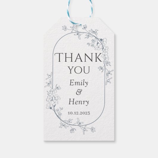 Minimalistische moderne Blumengestelle Geschenkanhänger (Rückseite)