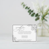 Minimalistische, moderne Blumenhochzeit Begleitkarte (Stehend Vorderseite)