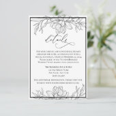Minimalistische moderne Blumenhochzeit Begleitkarte (Stehend Vorderseite)