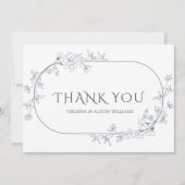Minimalistische moderne Blumenhochzeit Dankeschön  Dankeskarte (Vorderseite)