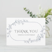 Minimalistische moderne Blumenhochzeit Dankeschön  Dankeskarte (Stehend Vorderseite)