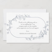 Minimalistische moderne Blumenhochzeit Dankeschön  Dankeskarte (Rückseite)