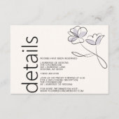 Minimalistische, moderne Blumenstaubplatte Begleitkarte (Vorderseite)